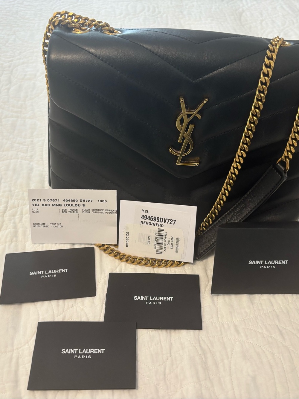 YSL Lou Lou quilted bag and wallet